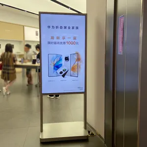 Mesin iklan layar sentuh vertikal 49 inci berdiri Lantai 4k papan iklan digital untuk Supermarket