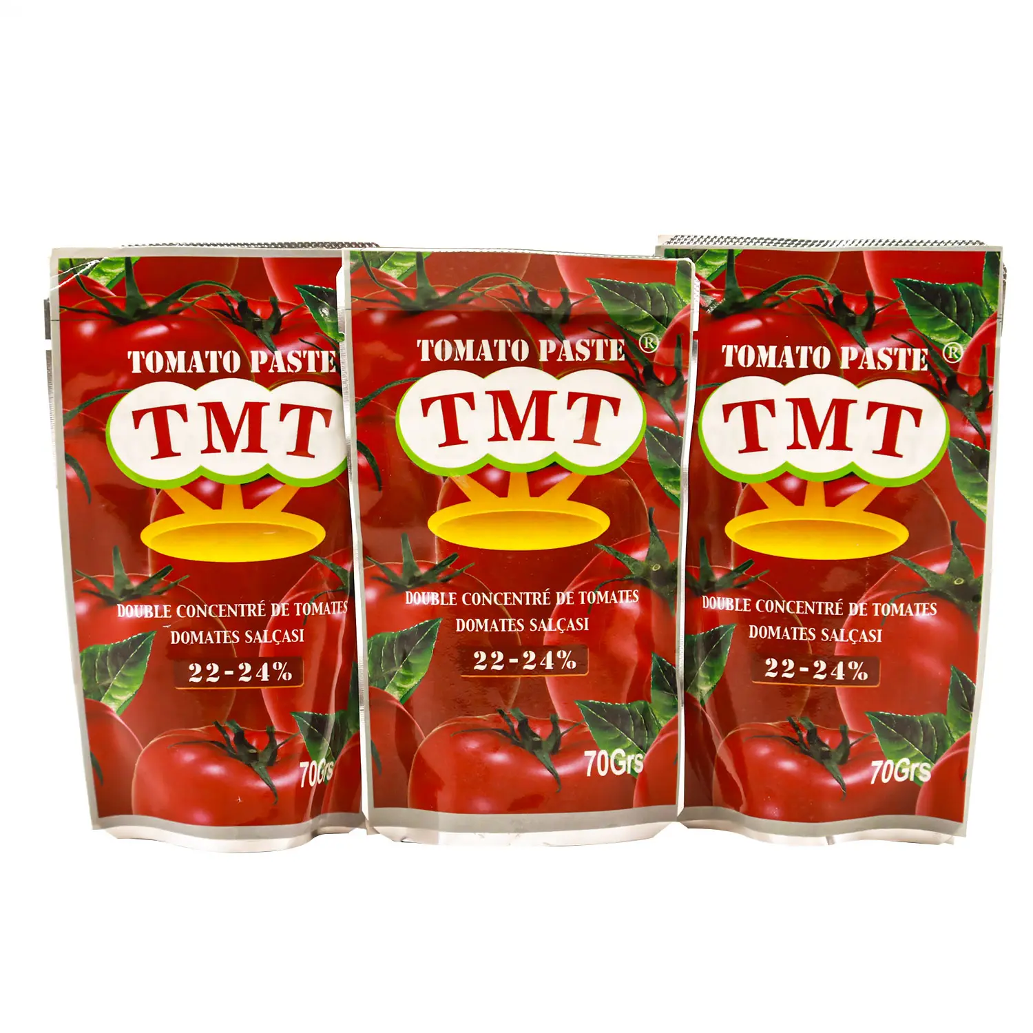 Domates püresi 50g 56g 70g konserve sıcak satış malezya çift konsantrasyon domates püresi üreticiden