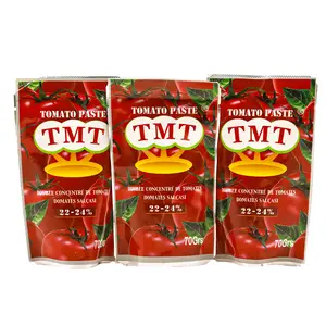 Pâte de tomate 50g 56g 70g en conserve vente chaude en Malaisie pâte de tomate à double concentration du fabricant