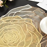 Napperons de table décoratifs en PVC doré métallisé, creux, réutilisables, durables, isolants thermiques et imperméables, pour la décoration de table à manger, approvisionnement transfrontalier