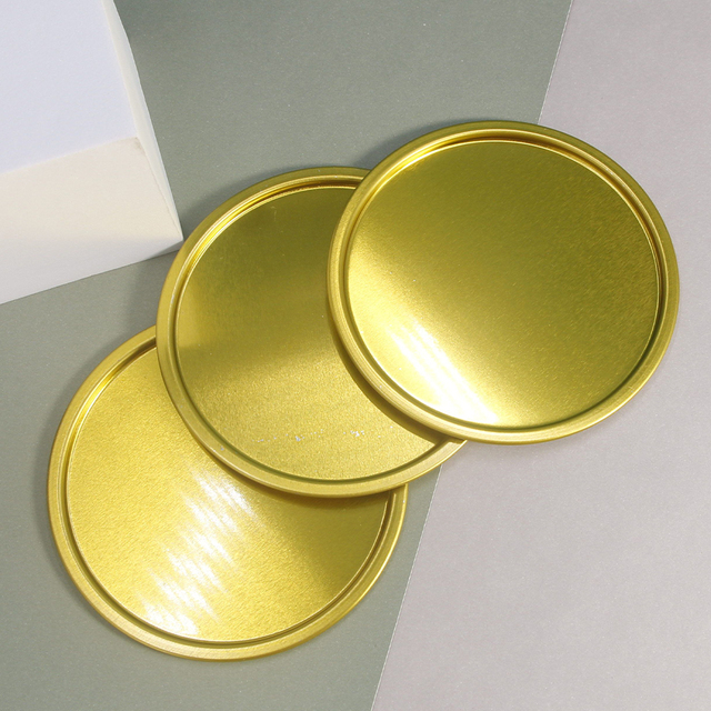 Factory Price Diameter 99mm Gold Metal Round Tin Can Component Paint Tin Cans Ring Lid Bottom Gold Tin Can Component