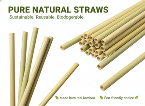 Pailles en bambou vert biodégradables compostables naturelles, écologiques, non emballées, pour boissons chaudes et froides - Product Image 2