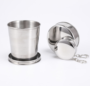 Taza de expansión de acero inoxidable 304, taza plegable para inodoro de viaje al aire libre, taza de compresión portátil - Product Image 5