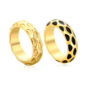 Bagues tendance géométriques ajustables en acier inoxydable plaqué or, bijoux pour femmes, cadeau - Product Image 5