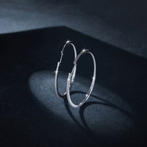 Ingrosso gioielli Moissanite 50mm grande Huggie VVS1 D colore Moissanite <span class=keywords><strong>orecchini</strong></span> a cerchio con GRA 925 gioielli in <span class=keywords><strong>argento</strong></span> per le donne - Product Image 4
