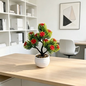 Arbre Bonsaï Artificiel 16cm en Plastique, Plante Décorative en Pot pour la Décoration Intérieure du Salon et du Bureau - Product Image 4