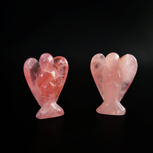 Angelo in Quarzo Rosa Intagliato Fai-da-Te, Ornamento in Cristallo Semi-Prezioso, Design Più Popolare in Vendita - Product Image 4