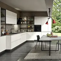 Armario de cocina de mdf de estilo industrial moderno, juego de muebles de cocina prefabricados para el hogar, fabricantes personalizados
