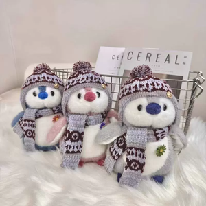 Peluche de Pingüino con Bufanda, Muñeco de Tela para Niños para <span class=keywords><strong>Dormir</strong></span>, Regalo de Cumpleaños - Product Image 1