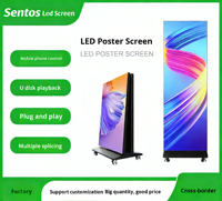Écran d'affichage LED vertical pour centre commercial, machine publicitaire intérieure couleur pleine, écran mobile pliable à épissure