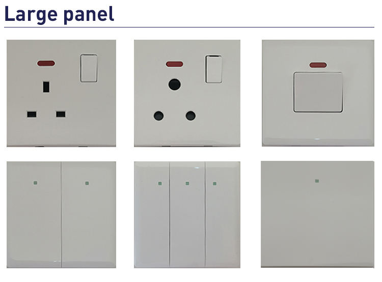 Universal Electrical Control 13A Multi Switch Socket 220V-250V Wall Switches White PC Touch Point BS Standard Power Socket