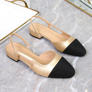 <span class=keywords><strong>Sandali</strong></span> con tacco basso <span class=keywords><strong>a</strong></span> <span class=keywords><strong>punta</strong></span> stile francese, infradito plus-size europei e americani da donna, taglie dalla 32 alla 44, africani - Product Image 6