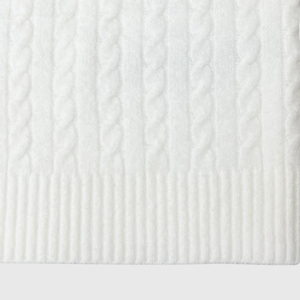 Suéter Casual de Punto Trenzado de Manga Corta Transpirable Blanco para Mujer - Product Image 6