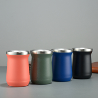 Logotipo de color personalizado de acero inoxidable 8oz Uruguay Yerba Mate taza de calabaza taza mate con Mate Bombilla y pajita