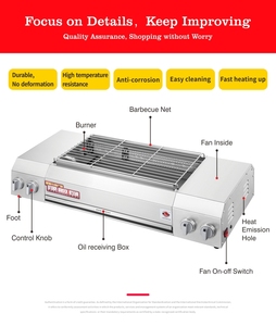 Barbecue portable en acier inoxydable, fourneau de cuisson pour <span class=keywords><strong>camping</strong></span> en extérieur, outil de cuisson pour pique-nique, <span class=keywords><strong>plancha</strong></span> sans fumée - Product Image 6