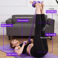 Bandes de résistance élastiques pour les pieds, antidérapantes, violettes, 6 tubes, haute qualité, pour la maison, fitness, pédale de traction pour abdominaux