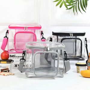 Organisateur de toilette grande capacité, sac à déjeuner durable, sac de pique-nique transparent en PVC pour l'extérieur avec logo personnalisé - Product Image 2