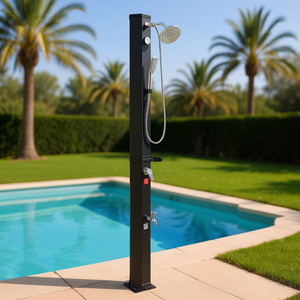 ฝักบัวอาบน้ำกลางแจ้งแบบใช้พลังงานแสงอาทิตย์ขนาด 10.6 แกลลอน รุ่น D0100X3WEUJ สูง 6.7 ฟุต หัวฝักบัวแบบมือถือ พร้อมก๊อกน้ำแบบตั้งพื้น ปรับอุณหภูมิน้ำร้อนน้ำเย็นได้ - Product Image 2