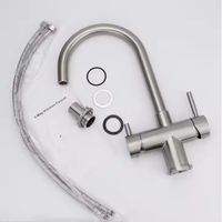 Nouveau robinet de filtre à eau moderne 3 en 1 en acier inoxydable avec vannes en céramique à 3 voies et évier de cuisine à trou unique