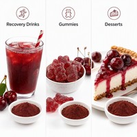 Poudre d'extrait de cerise acidulée en vrac LCHBIO, non-OGM, sans gluten, compatible végétalien, qualité cosmétique, mélange de fruits 80 Mesh