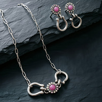 Ensemble de bijoux Horsebit pour femmes, bijoux équestres pour les amoureuses des chevaux, collier et boucles d'oreilles classiques avec pendentif Horsebit