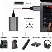 Adaptateur USB C vers Toslink femelle, câble à fibre optique haute fidélité, gaine en PVC pour smartphone, ordinateur portable, tablette, gadgets
