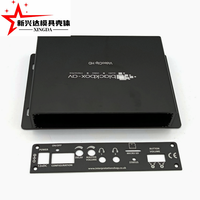 Boîtier en aluminium extrudé brossé noir avec ailettes de refroidissement et support de montage pour lecteur vidéo HD, décodeur multimédia