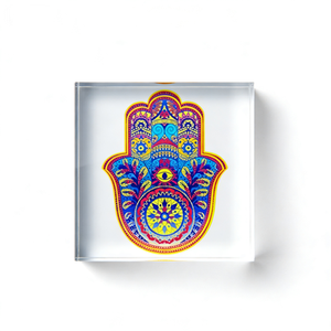 Vente en gros directe d'usine Bloc acrylique transparent de haute qualité Cadeaux judaïques Main de Hamsa pour l'affichage - Product Image 4