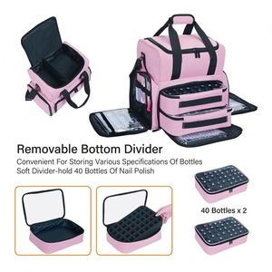 Free Sample Double Layer Travel <b>Makeup</b> Organizer <b>Case</b> Cosmetic Travel Bag <b>Makeup</b> Custom Logo Large Capacity Travel Cosmetic Bag - Product Image 5