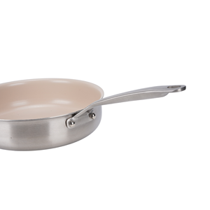 Juego de utensilios de cocina duraderos de gran venta 2025, revestimiento de cerámica de acero inoxidable de tres capas de Metal, sartén antiadherente plana para cocinas - Product Image 3