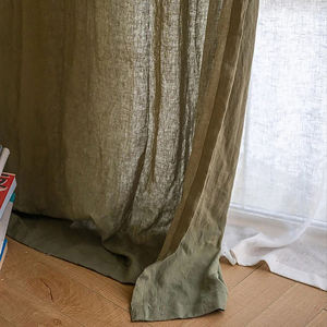 Rideaux de fenêtre en lin 100% de haute qualité, style moderne, occultants et translucides, pour la décoration de la maison, de l'hôtel ou de l'hôpital - Product Image 1
