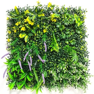 Buis artificiels panneaux d'herbe panneau mural en bois 3d tissu fleurs artificielles tenture murale fleurs artificielles pu arbre mural - Product Image 4