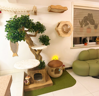 Nouveau design 2026 : Arbre à chat moderne de luxe en bois, tout-en-un, multi-niveaux, gain de place, pour la maison et les petits appartements