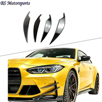 Kit de 4 canards latéraux avant en fibre de carbone sèche style AC pour BMW G80 M3 G82 G83 M4 2021+ – Ailerons de pare-chocs avant finition polie