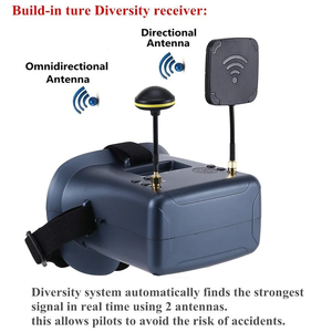 LS-008D 5.8G FPV Kính 4.3 Inch 40CH Hỗ Trợ DVR Ăng Ten Kép Pin 480*272 Mũ Bảo Hiểm <span class=keywords><strong>Receiver</strong></span> Kính RC FPV Racing Drone UAV - Product Image 6