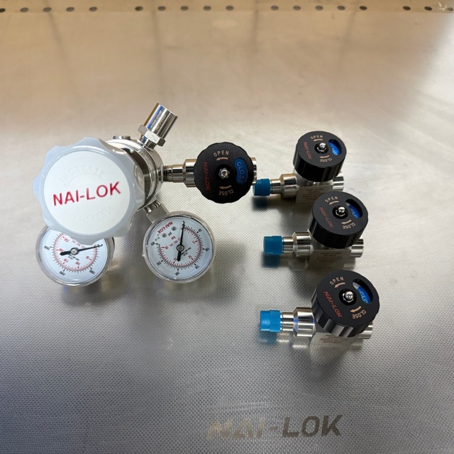 NAI LOK Dual Stage Pressure Regulator with Extended Diaphragm for Cylinder Gas Control Systems