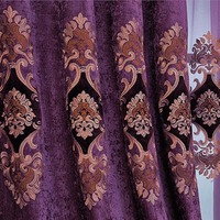 JA Vente en gros de rideaux en chenille de luxe européens personnalisables avec broderie florale à œillets pour le salon et la chambre à coucher