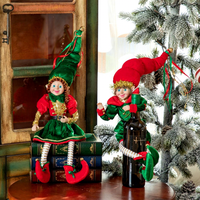 Figurines de Noël Artisanales de Haute Qualité : Elfe Flexible et Vivant, Jouets Spirituels de Noël, Personnage Enfantin Affectueux, Décoration Festive pour la Maison