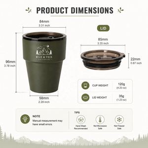 แก้วกาแฟสแตนเลสแบบมีฝาปิด ขนาด 300 มล. สกรีนโลโก้ได้ ผนังสองชั้นสุญญากาศ เก็บอุณหภูมิ ซ้อนกันได้ เหมาะสำหรับแคมป์ปิ้งและการเดินทาง - Product Image 3
