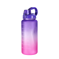 Bouteille d'eau en plastique écologique PETG sans BPA de 64 oz (2 litres) avec marqueur de temps