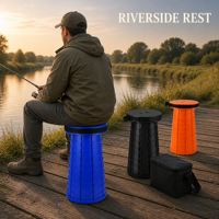 Siège trois pièces multicolore avec réglage progressif et verrouillage pour tabouret de pêche Golden Hour River Deck Level Veranda Pier
