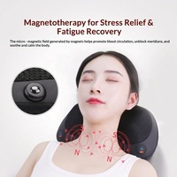 Oreiller de massage cervical à domicile avec fonctions de physiothérapie infrarouge, de vibration et de pétrissage – Appareil de soulagement pour le cou et les épaules à brancher