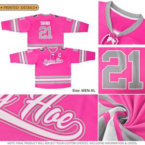 Camiseta de Hockey Personalizada para Hombre y Jóvenes, con Nombre y Número Bordados, Cuello en V, Sublimada, Absorbente de Humedad, Ropa de Hockey sobre Hielo - Product Image 4