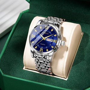 Reloj de Cuarzo de Lujo para Hombre 2026, Estilo Ejecutivo, Correa de Acero Inoxidable, Doble Calendario, Incrustaciones de Diamantes, Luminoso e Impermeable - Product Image 2