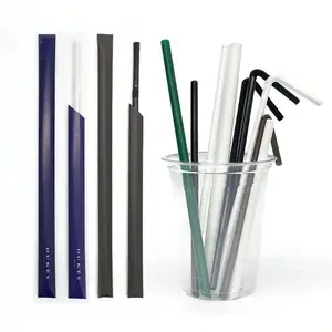 High Quality Plastic Straws Wholesale Drinking Plastic Pp Straws Custom Disposable Paper Cocktail Straws Individually Wrapped