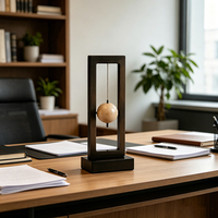 Ensemble d'ornements de bureau modernes en fer et marbre, sculpture géométrique abstraite en forme de globe pour la décoration de salon et de bureau à domicile