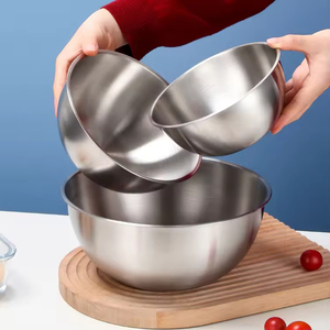 Plato para Buffet, Tazón de Acero Inoxidable Estilo Coreano de Varios Tamaños para Mezclar Fideos Fríos, Pan, Ensaladas, Tazón Grande para Mezclar - Product Image 3