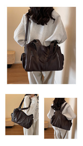 Borsa a Spalla Hobo da Donna Realer di Moda per Ufficio in Pelle PU con Nappe e Fondina Nascosta per Trasporto Occulto - Product Image 2