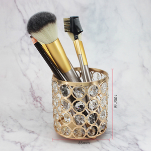 European Crystal Makeup Brush <strong>Storage</strong> Barrel Home Crafts <strong>Decoration</strong> Metal Jewelry <strong>Box</strong> <strong>for</strong> Bathroom Living Room Drawer Organizer - Product Image 1