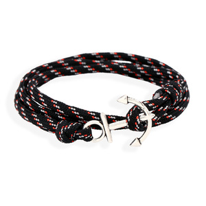 Pulsera náutica con <span class=keywords><strong>ancla</strong></span> para hombres <span class=keywords><strong>y</strong></span> mujeres, pulsera de pareja de cuerda de nailon tejida, 5 colores - Product Image 2